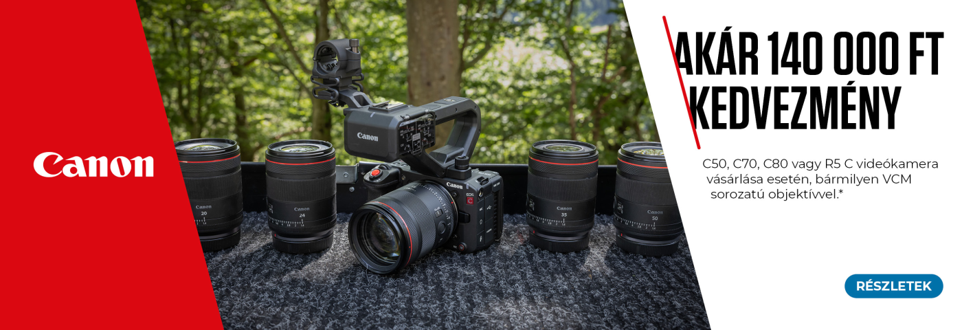 Canon EOS R50 V  + ajándék Canon DM-E1 mikrofonnal és Smallrig szélfogóval (az ajándék eszközök értéke több, mint 80.000Ft)