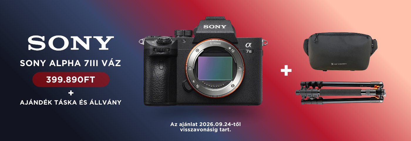 Sony Alpha 7 III ajánlat + ajándék K&F