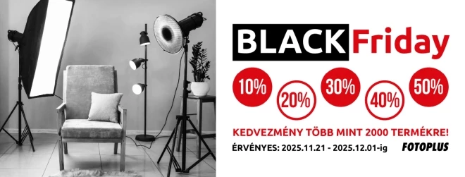 Fotoplus Black Friday 2025 | 10 nap | Több mint 2000 akciós termék | Több mint 40 márka kedvezménnyel