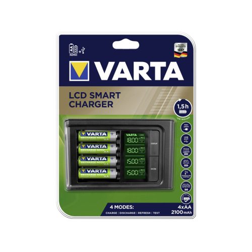 Varta 57674 LCD Smart töltő + 4db 2100mah AA akkumulátor