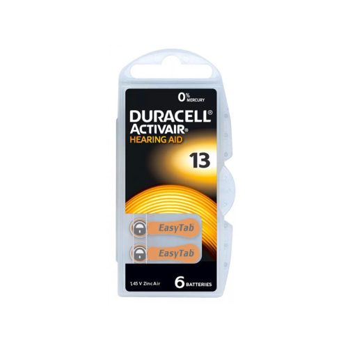 Duracell DA 13 (in B6) activair hallókészülék elem