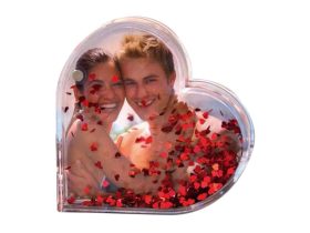 Zep Photo Cupido 9,5x9,5 cm szív alakú csillámgömb