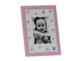 Fotoplus babás fém képkeret 14x19cm rózsaszín