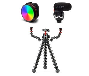   Joby Gorillapod Rig + Joby Wavo Plus + Joby Beamo Reel Color Kit