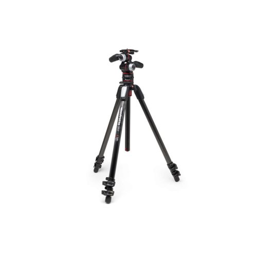 Manfrotto 055 kit karbon 3 szekciós állvány + 3D fej + MOVE