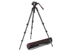   Manfrotto 504X Fluid videó fej 536 CF szimpla lábú tripoddal