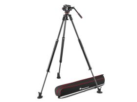   Manfrotto 5504x fluid videó fej 635 fast karbon szimpla lábú állvánnyal