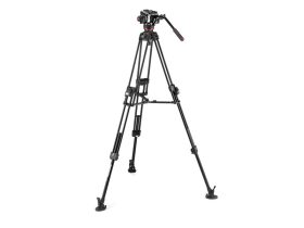   Manfrotto 504x fluid videó fej 645 fast alu ikerlábas állvánnyal
