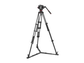   Manfrotto 504x fluid videó fej alu ikerlábas állvánnyal földterpesszel