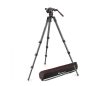 Manfrotto Nitrotech 608 video fej + 536 magas CF állvány, szimpla láb