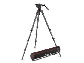  Manfrotto Nitrotech 608 video fej + 536 magas CF állvány, szimpla láb