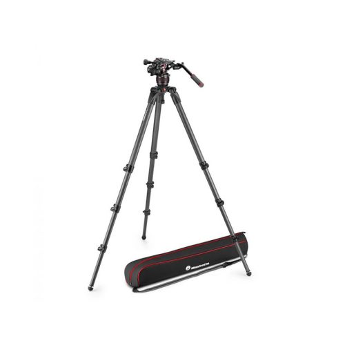 Manfrotto Nitrotech 608 video fej + 536 magas CF állvány, szimpla láb