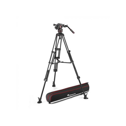 Manfrotto Nitrotech 608 video fej + alu állvány középterpesz, ikerláb