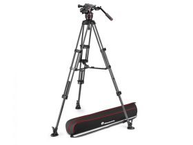   Manfrotto Nitrotech 608 video fej + karbon állvány középterp., ikerláb