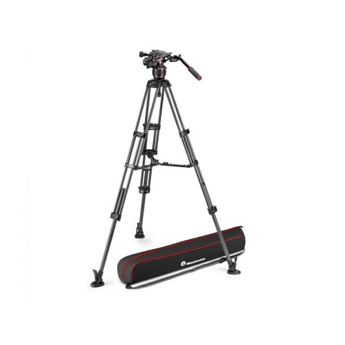 Manfrotto Nitrotech 608 video fej + karbon állvány középterp., ikerláb