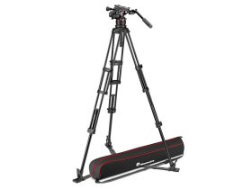   Manfrotto Nitrotech 612 video fej + karbon állvány földterpesz, ikerláb