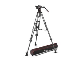   Manfrotto Nitrotech 612 video fej + karbon állvány középterp., ikerláb