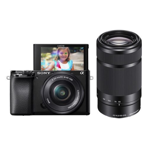 Sony Alpha 6100 fekete váz + 16-50mm f/3.5-5.6 + 55-210mm f/4.5-6.3 (USB-C)