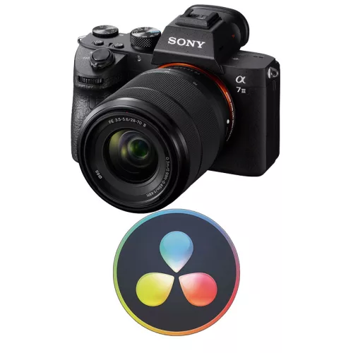 Sony Alpha 7 III + 28-70mm f/3.5-5.6 OSS II + Davinci Resolve Studio Kit + ajándék táska és állvány