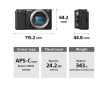Sony ZV-E10 APS-C MILC Vlog kamera váz, fekete színben