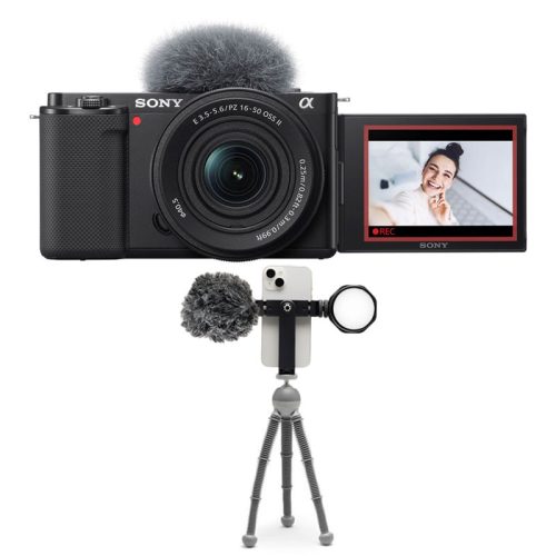Sony ZV-E10 + PZ 16-50mm f/3.5-5.6 II Kit + Ajándék Joby Beamo Reel Creator Kit (tartalma: állványszett, mikrofon, LED lámpa) + Sony akku + Sony táska, - 30.000Ft kedvezmény TAVASZ30 kuponkóddal