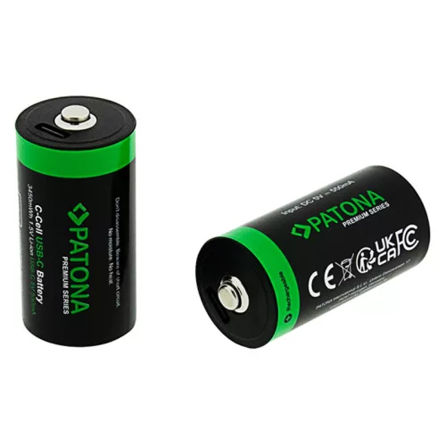 Patona Premium USB-C 2x LR14 Baby C újratölthető lítium elem 3450mWh