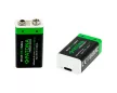 Patona Premium 2 pcs Rechargeable 9 V 6F22 Lithium Battery Kit, 3600 mWh, Cable