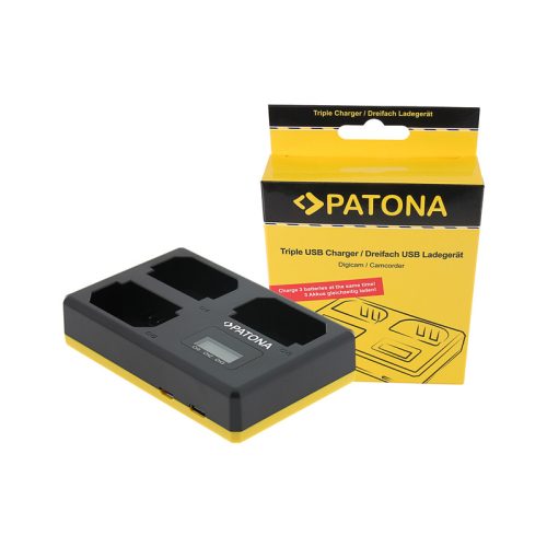 Patona Sony NP-FZ100 tripla USB töltő (A7M3/A7RM3/A9)