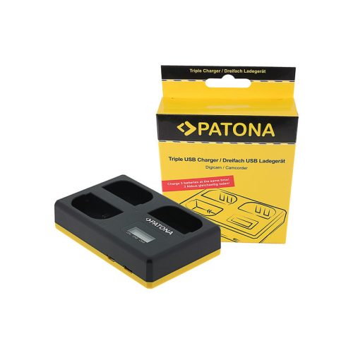 Patona Canon LP-E6 Tripla USB töltő (5D/60D/6D/7D/70D)