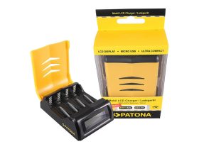   Patona gyorstöltő AA - AAA akkumulátorhoz, LCD töltöttség jelzővel