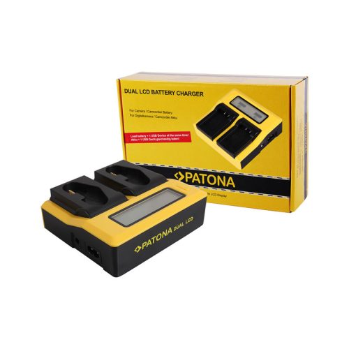 Patona Canon LP-E4 / LP-E19 Dual LCD USB töltő