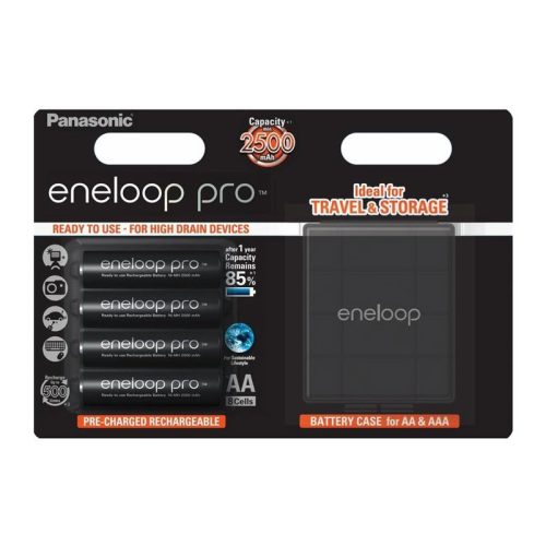 PANASONIC ENELOOP PRO 4 X 2500mAh AA AKKU + AKKUBOX