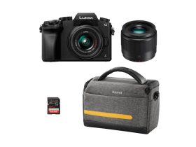   Panasonic Lumix G7 +14-42mm f/3.5-5.6 + 25mm f/1.7 + Sandisk 64GB SDXC + Hama Terra 135 szett