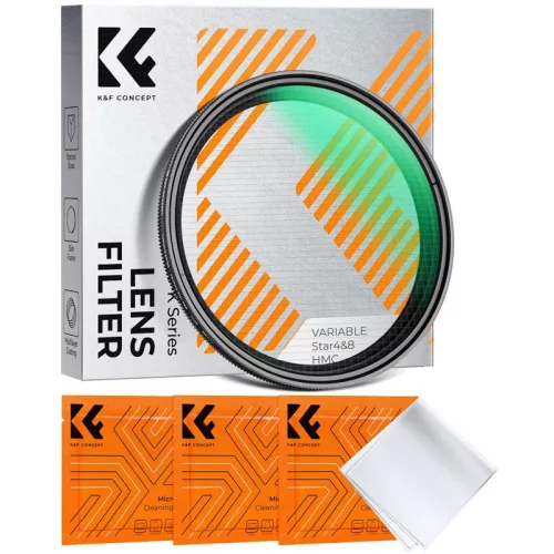 K&F Concept 77 mm állítható 4–8 pontos csillagszűrő, zöld bevonattal