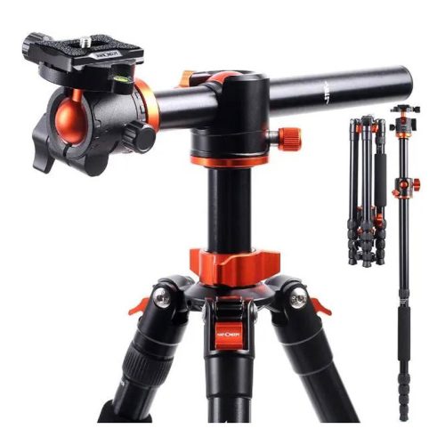 K&F Concept T255A4 dönthető középoszlopú állvány/monopod (aluminium) + BH-28L gömbfej