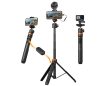 K&F Concept MS04 Tripod/Selfie stick for phone + GoPro adapter (black)
