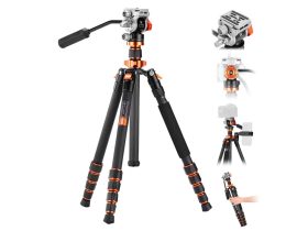 K&F Concept O255C4 tripod with FH-03 hydraulic Head