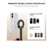 K&F Concept 1,8 m-es mágneses szelfibot univerzális telefontartóval és 1/4"-os csavarral, fekete