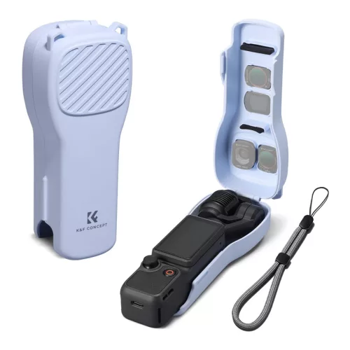 K&F Concept kék védőtok DJI Osmo Pocket 3 és Pocket 4 kamerához