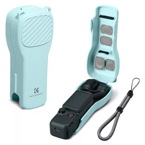 K&F Concept zöld védőtok DJI Osmo Pocket 3 és Pocket 4 kamerához