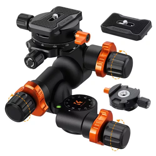 K&F Concept Three Dimensional Geared Tripod Head