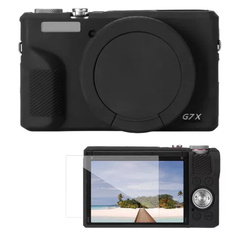 K&F Concept szilikon védőtok készlet Canon PowerShot G7 X Mark III fényképezőgéphez, fekete