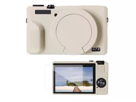   K&F Concept szilikon védőtok készlet Canon PowerShot G7 X Mark III fényképezőgéphez, bézs