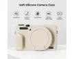 K&F Concept szilikon védőtok készlet Canon PowerShot G7 X Mark III fényképezőgéphez, bézs