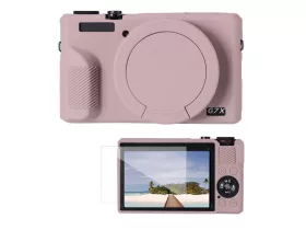   K&F Concept szilikon védőtok készlet Canon PowerShot G7 X Mark III fényképezőgéphez, szürkéslila