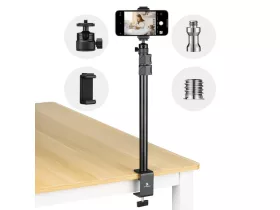   K&F Concept 37–90 cm-es C-Clamp Tabletop Stand with Ballhead