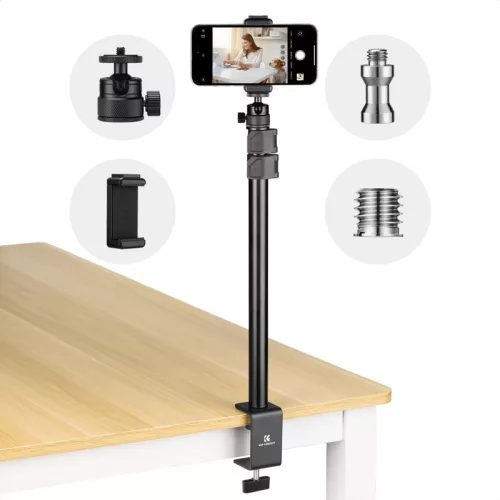 K&F Concept 37–90 cm-es C-Clamp Tabletop Stand with Ballhead