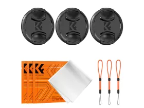 K&F Concept 3db 72mm lens cap with cord + 3pcs wipes