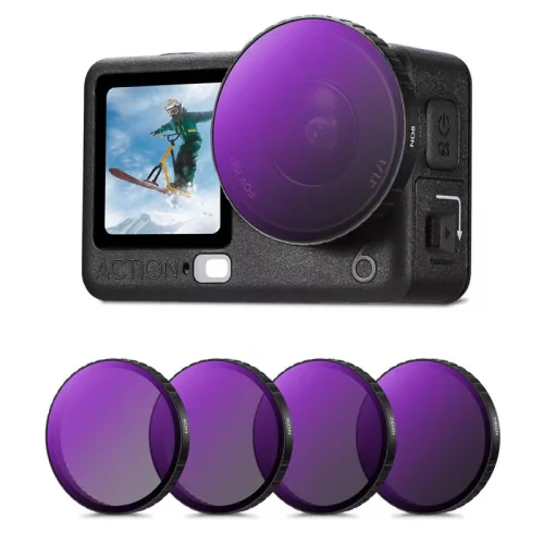 K&F Concept 4 darabos szűrő szett DJI Action 6-hoz (ND8+ND16+ND32+ND64)