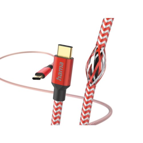 Hama piros adatkábel USB Type-C - Type-C Reflective 1,5 méter